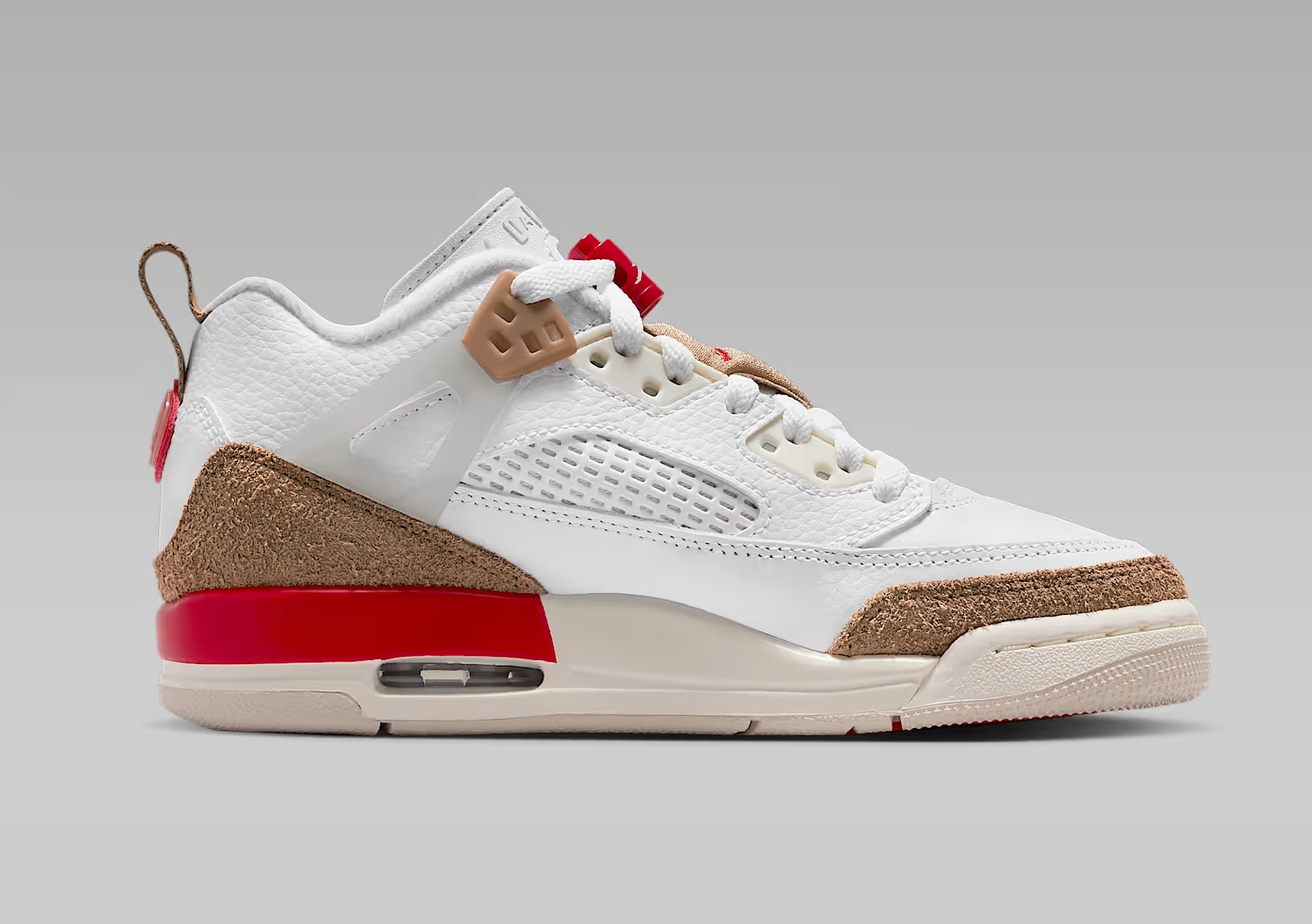 Tenis Jordan Spizike Low Blanco/cafe/rojo Niños Tallas #22.5 al #25