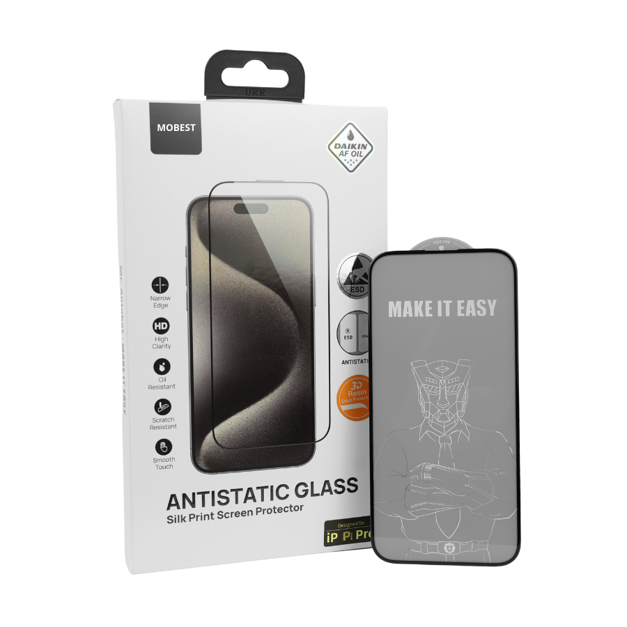 MOBEST,  Mica De Cristal Templado HD para Apple iPhone 17 Pro Max, Colores más Nítidos y Protección Total