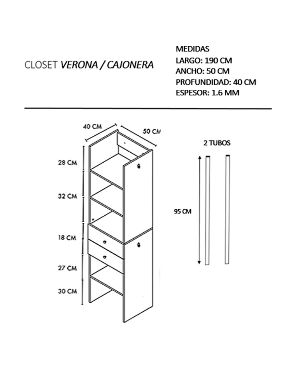 Closet Verona Cajonera Premium Ajustable