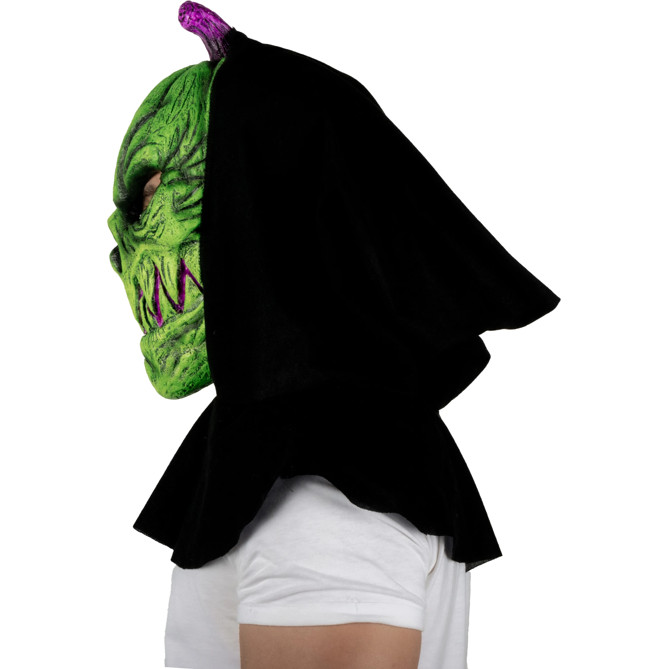 Máscara De Calabaza Efecto Neon, Disfraz Calabaza Poseida Halloween