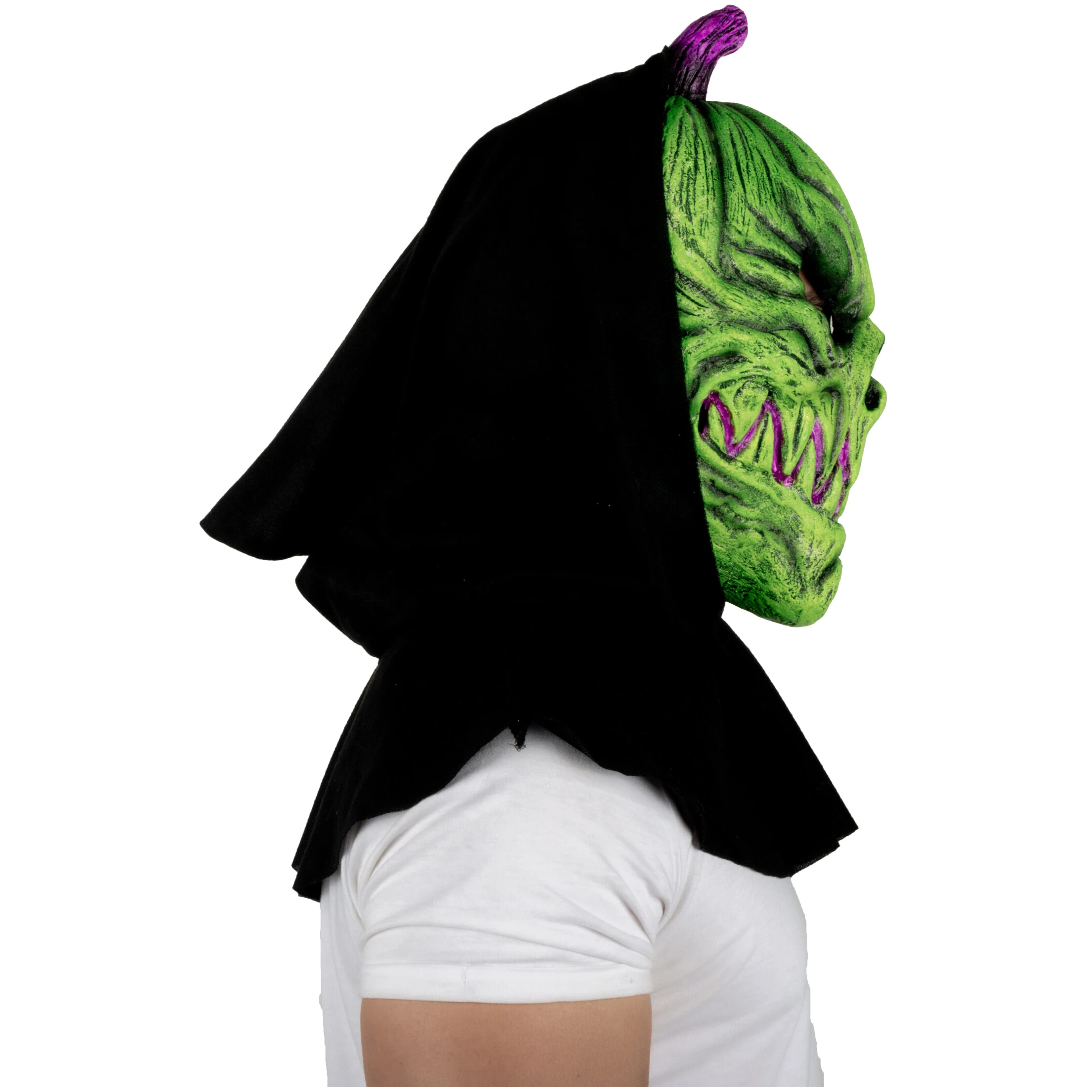 Máscara De Calabaza Efecto Neon, Disfraz Calabaza Poseida Halloween