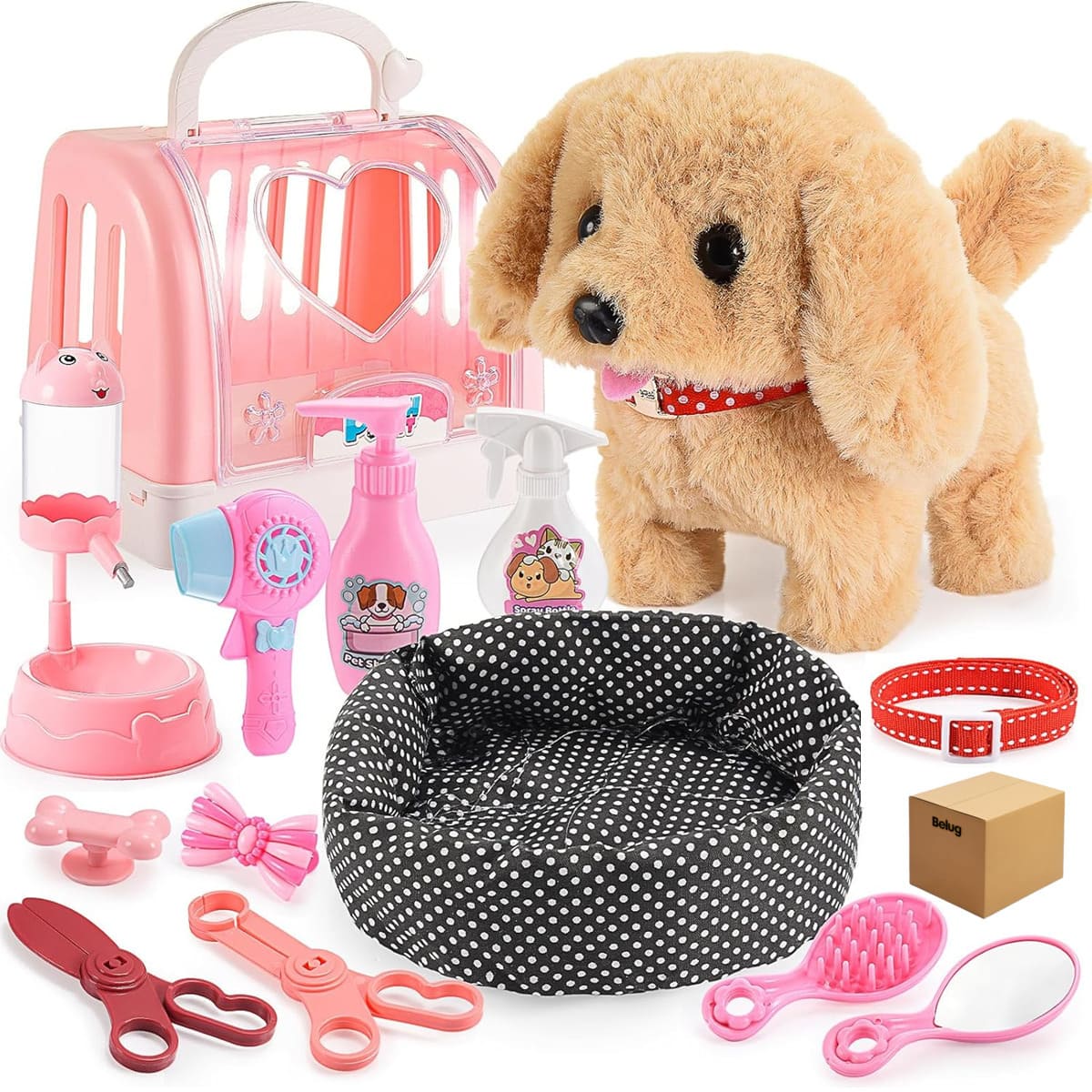 14 Juguete Mascota Perros Electrico Peluche,regalo Para Niña rosa