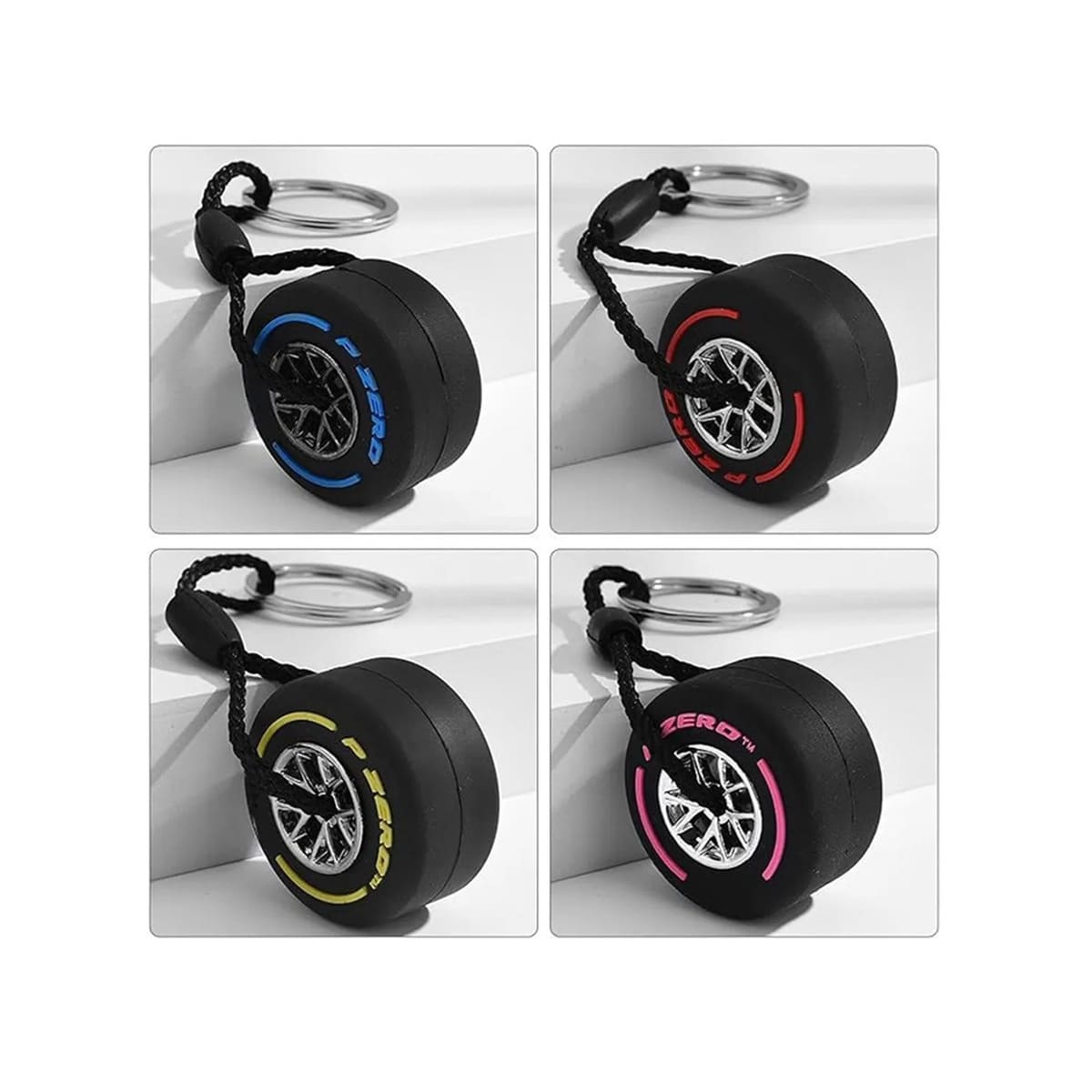 Llaveros F1 Formula 1 Pirelli Llavero Llanta (kit 12 Piezas) NEGRO