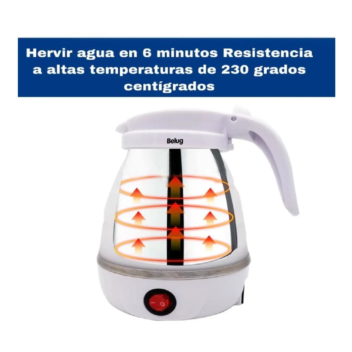 Tetera Jarra Electrica Hervidor Agua Plegable Pava Portátil rosa