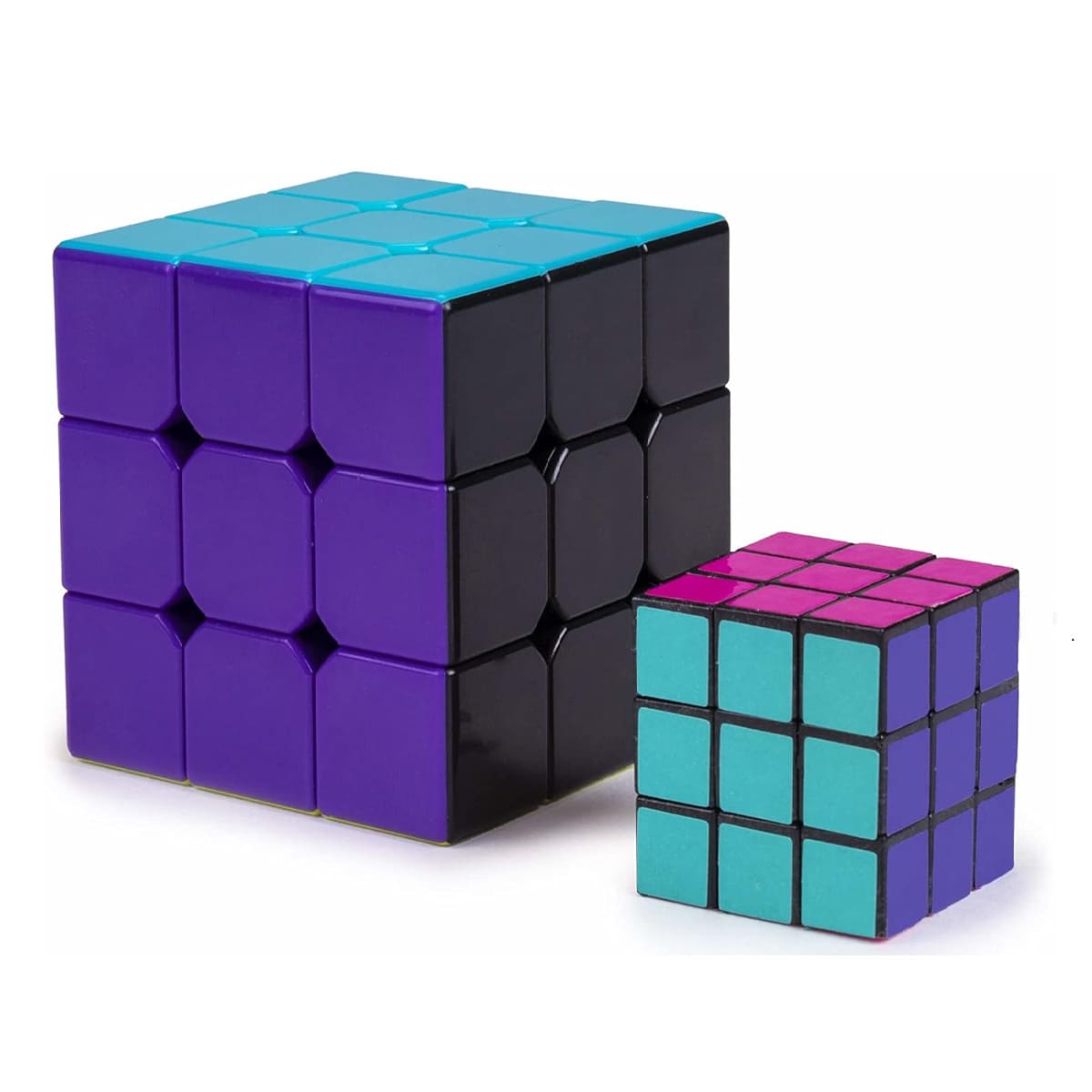 50 Llavero Cubo Rubik 3x3 Mayoreo Fiestas Cumpleaños colores morado azul rosa