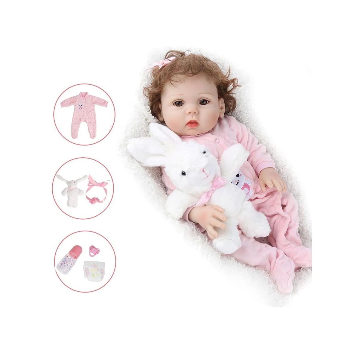 Muñeca Bebé Silicona Bebé Reborn Para Niñas Auxtoo rosa