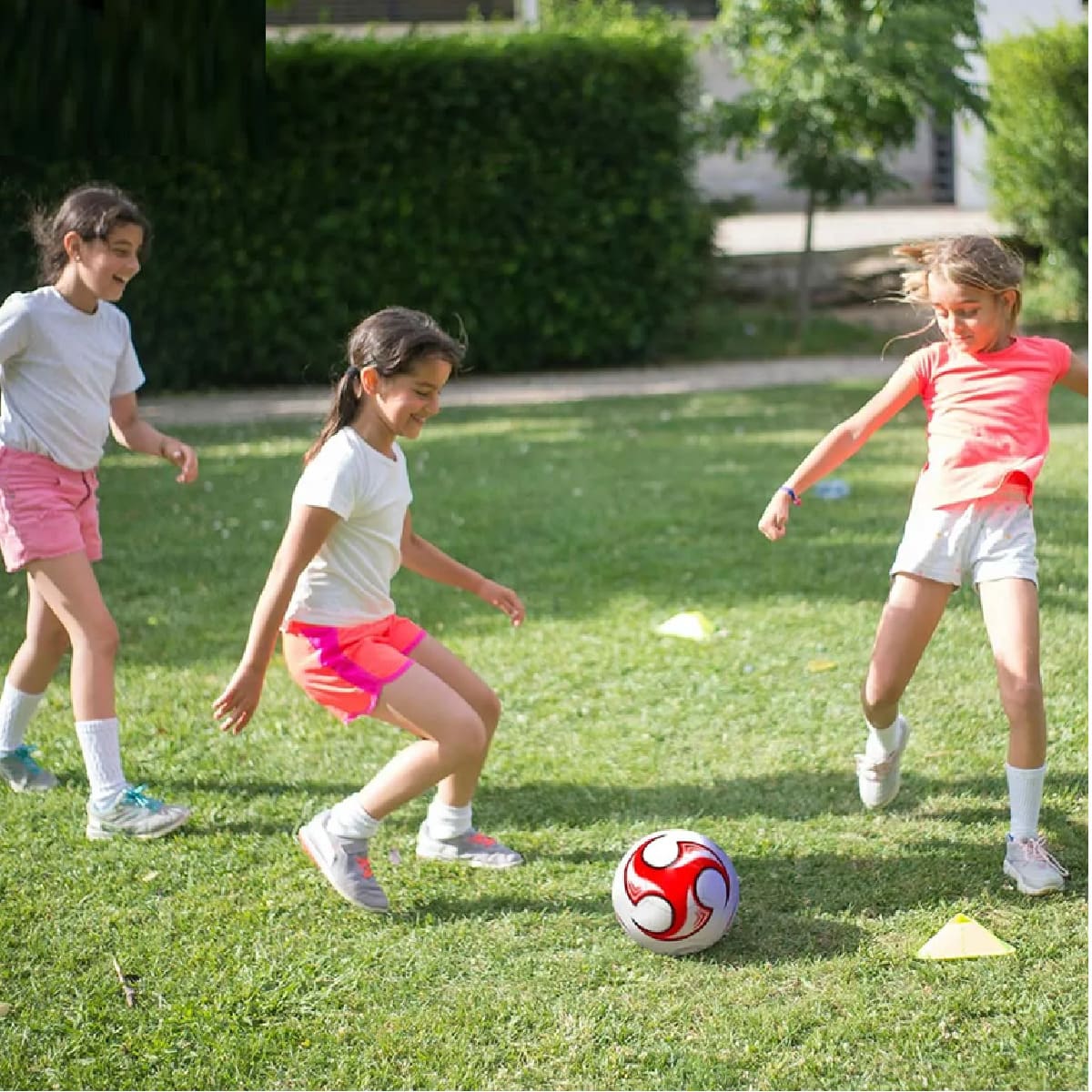 Balon Futbol Soccer No. 5 Laminado Color Rojo y blanco
