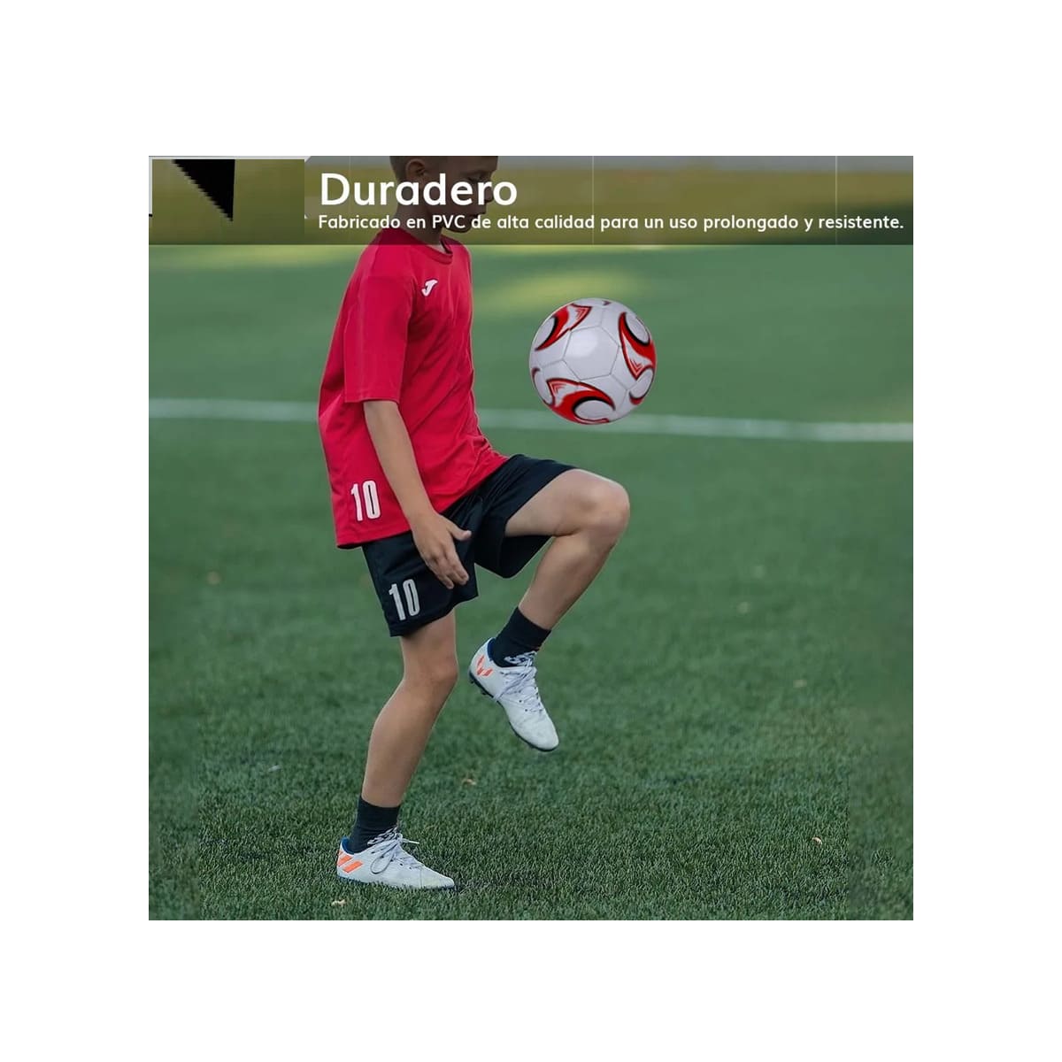 Balon Futbol Soccer No. 5 Laminado Color Rojo y blanco