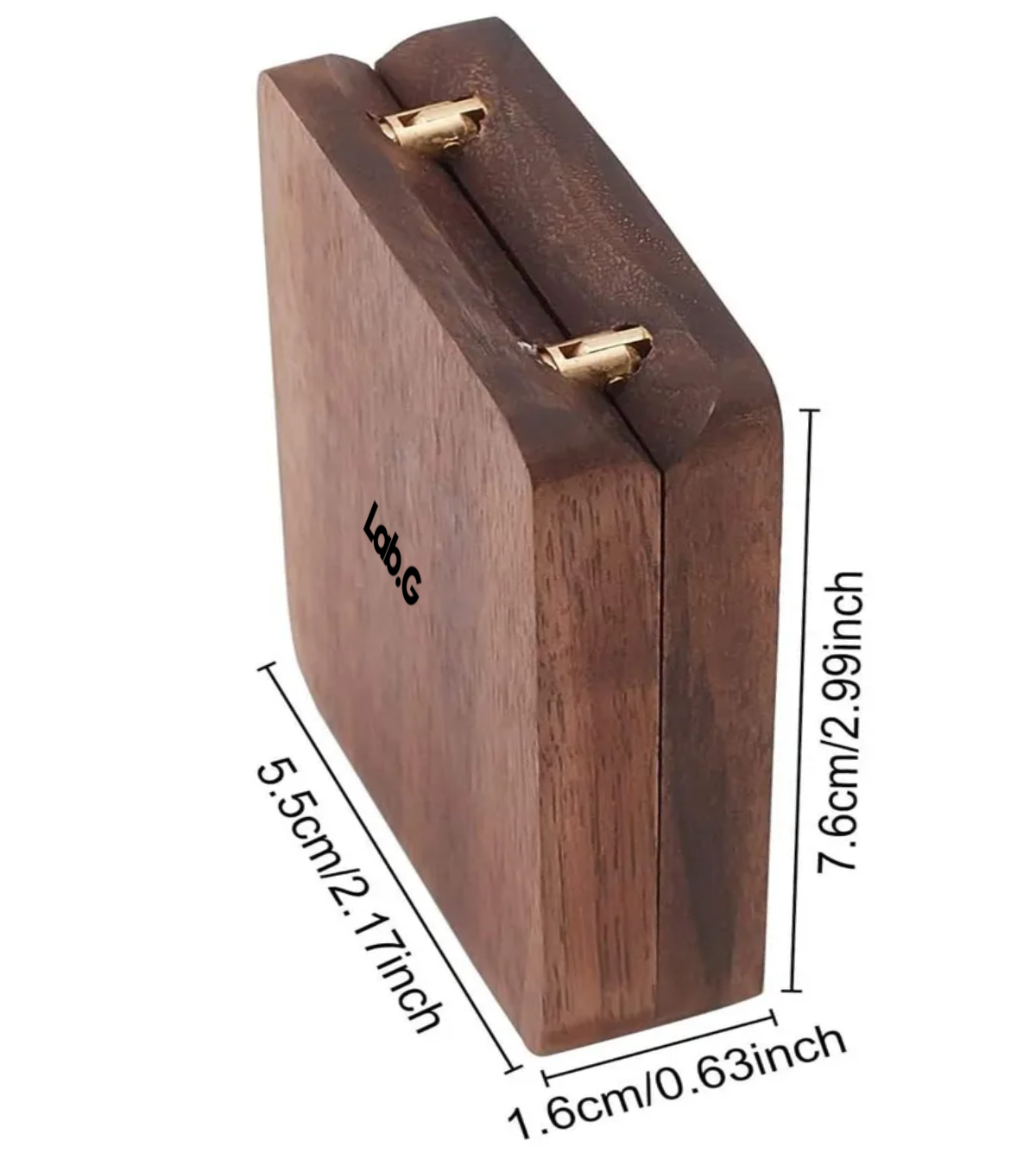 Caja Giratoria De Madera Nogal Para Anillos De Compromiso CAFE NEGRO