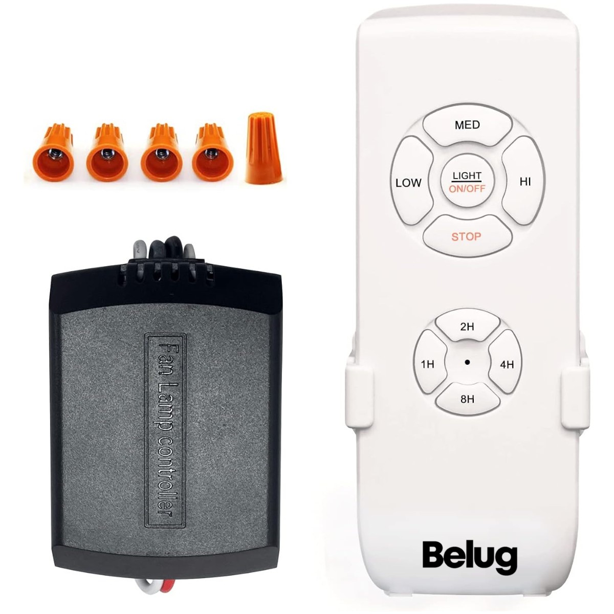 Kit De Control Remoto Lámpara Ventilador De Techo Compacto blanco negro