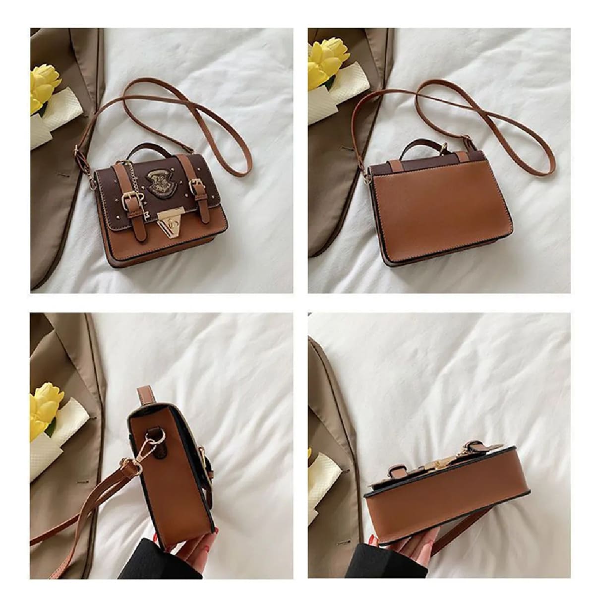 Bolsa Mariconera Mujer Para Harry Potter Bolso Crossbody Marrón