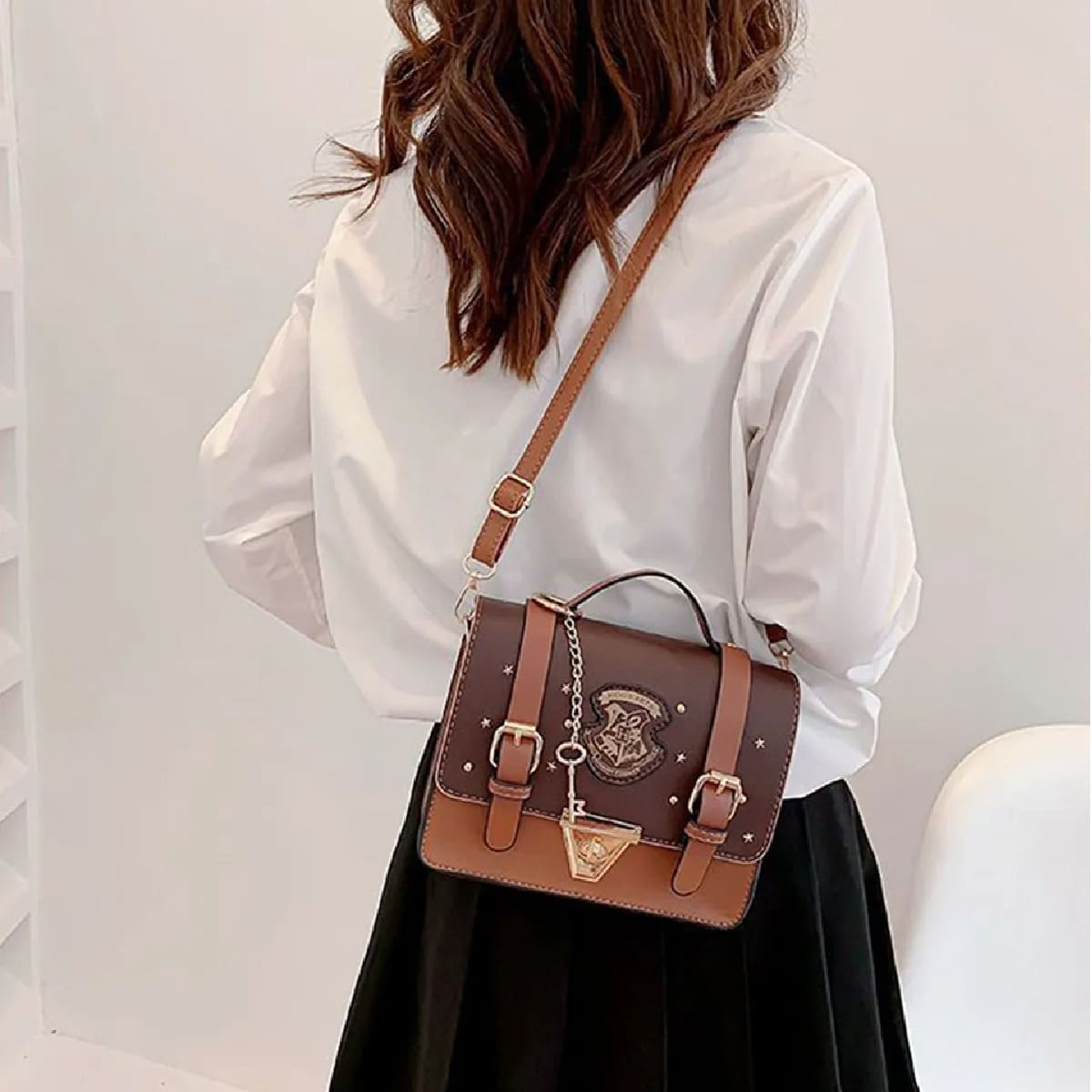 Bolsa Mariconera Mujer Para Harry Potter Bolso Crossbody Marrón