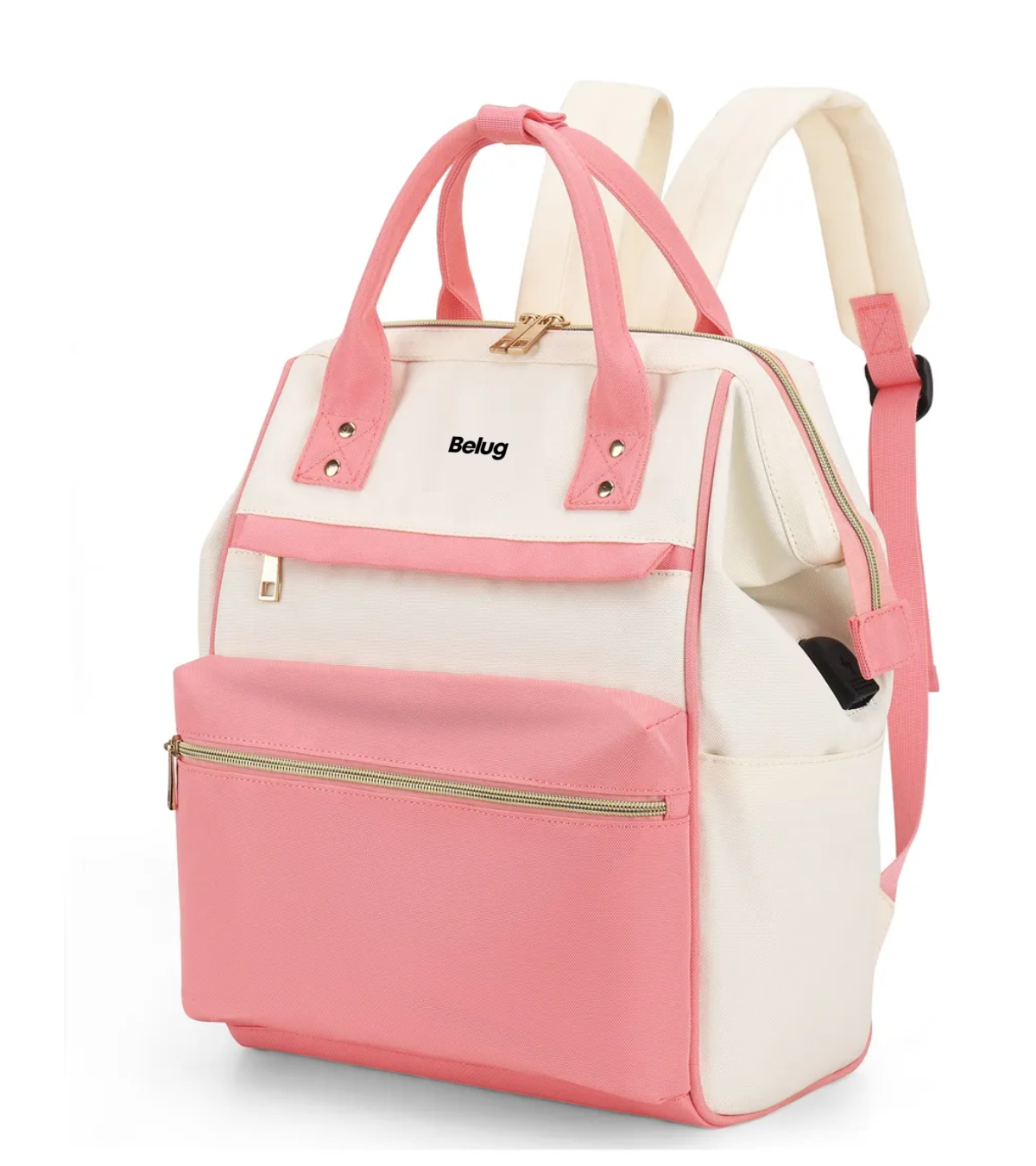 Mochila Para Laptop Escolar Mochila impermeable Rosa-Blanco