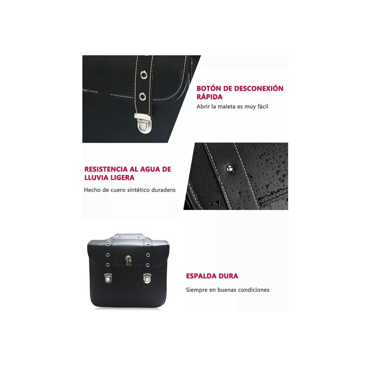 Silla De Montar Lateral De Motocicleta Con Cerradura NEGRO image number null