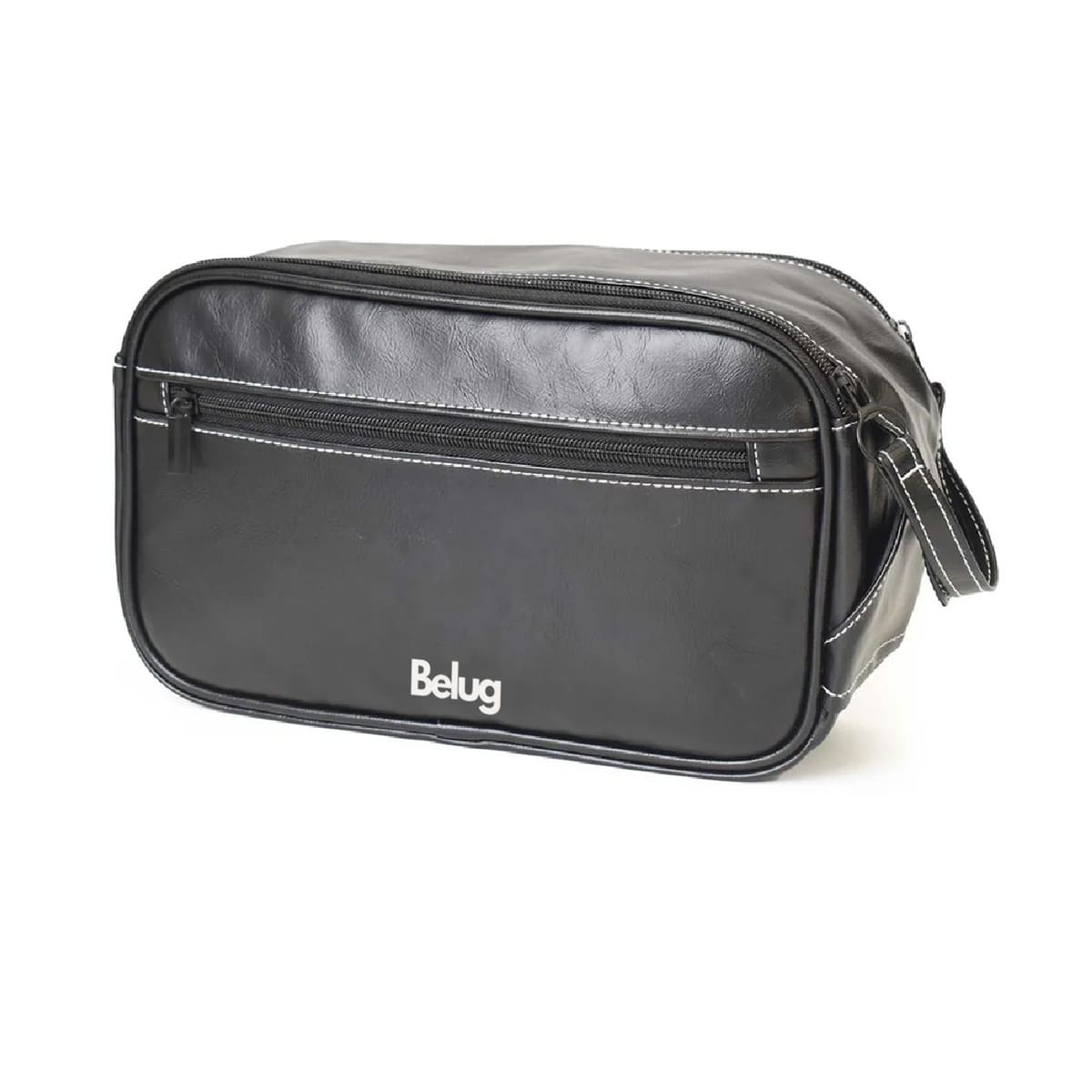 Neceser Bolsa Sobaquera Para Hombre Organizador De Viaje negro lineas blancas