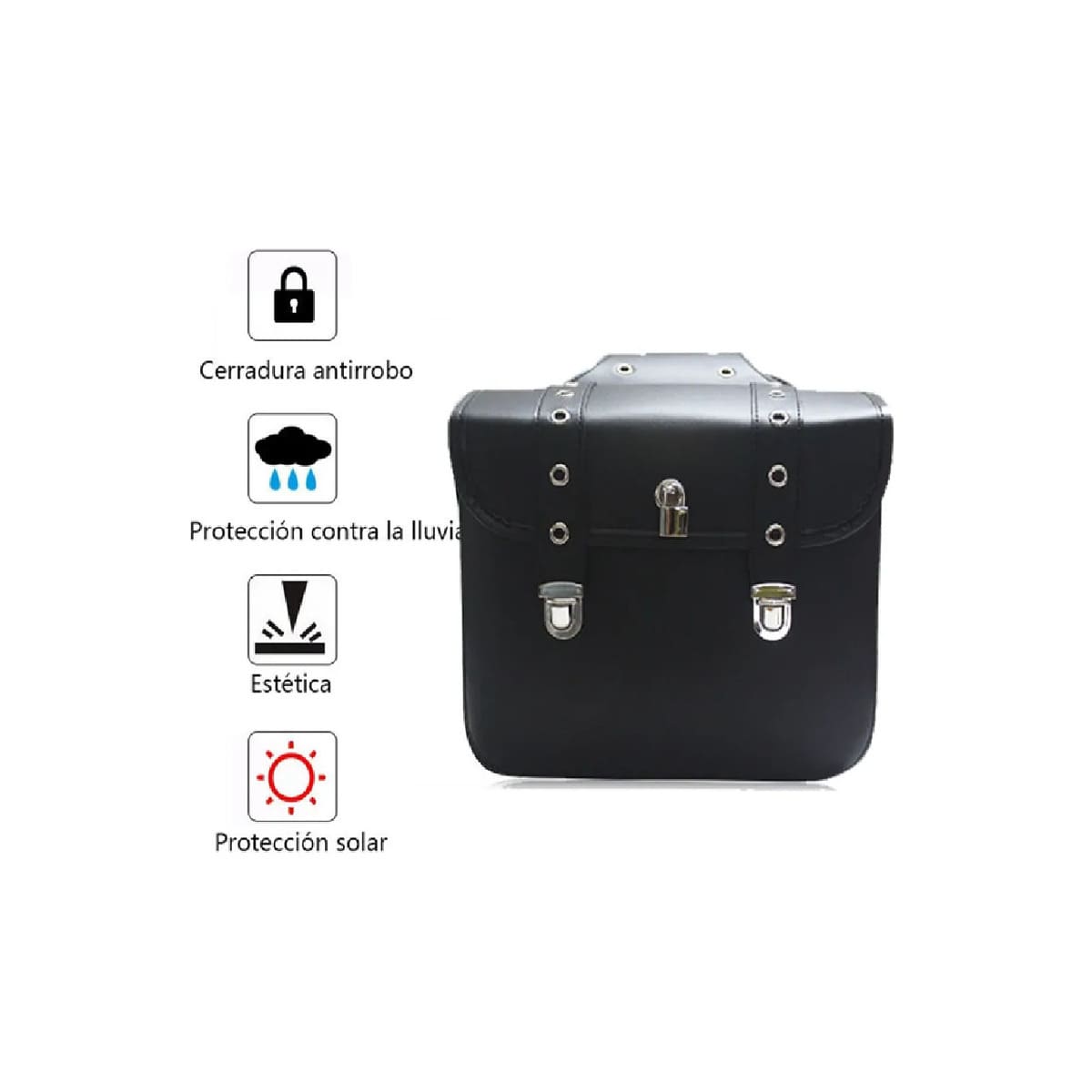 Silla De Montar Lateral De Motocicleta Con Cerradura NEGRO image number null