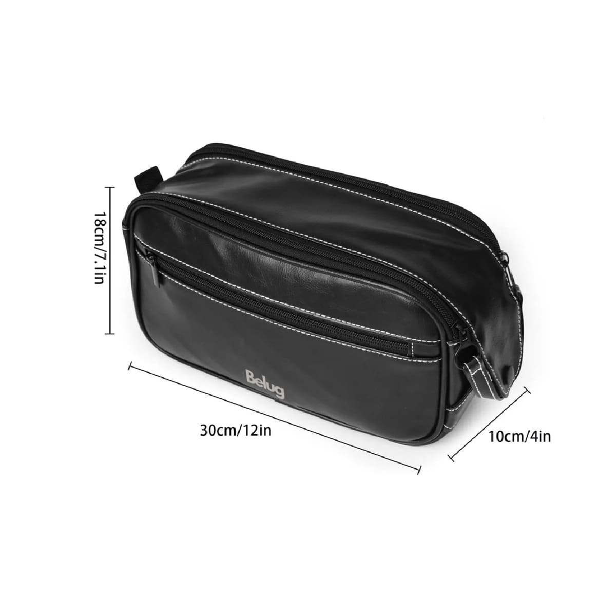 Neceser Bolsa Sobaquera Para Hombre Organizador De Viaje negro lineas blancas