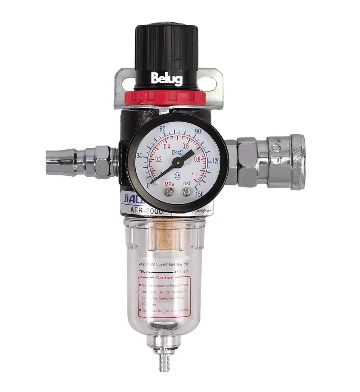 Filtro Y Regulador De Aire Para Compresor Entrada 1/4 Npt Belug