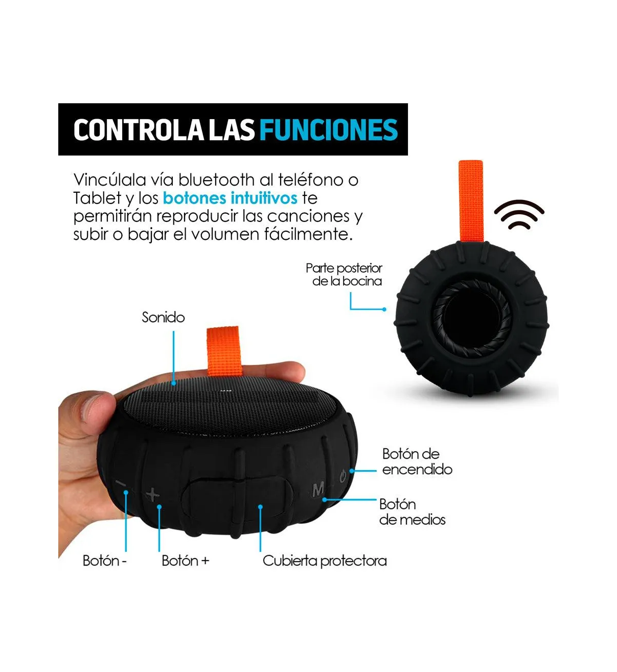 Bocina Bluetooth Inalámbrica Belug Portátil Contra Agua Resistente a Golpes y Caídas