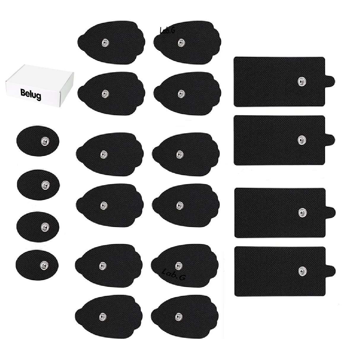 20x Electrodos Parches Para Electroestimulador Tens Ems Mass Negro