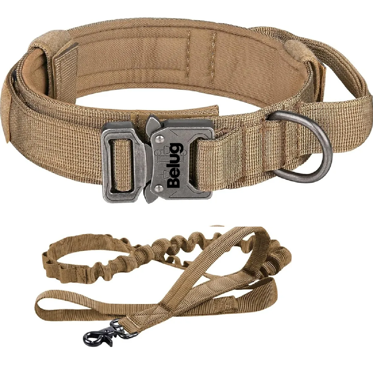 Collar Y Cuerda Para Perros CaquiI Talla Mediana 