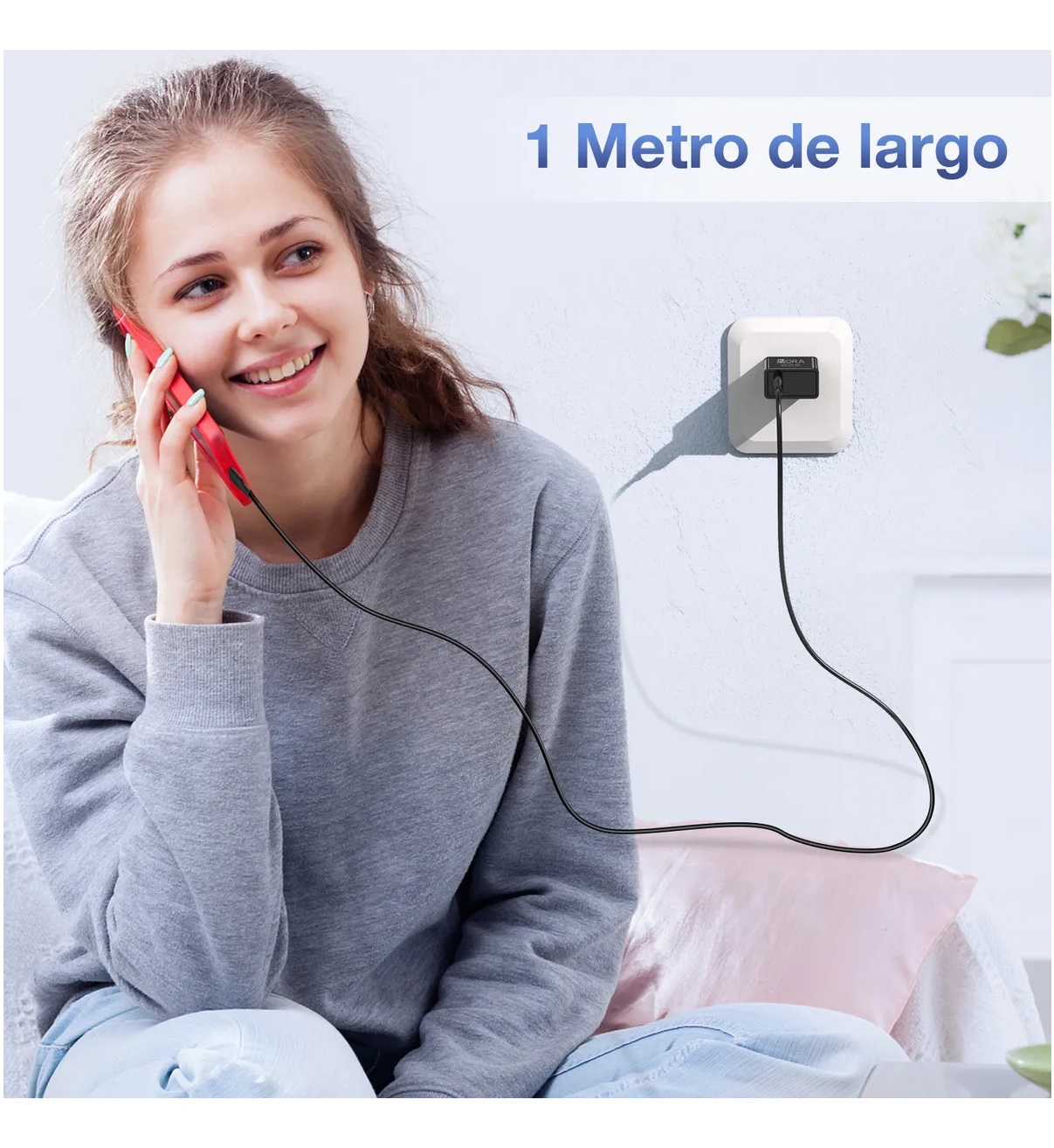 Cargador Tipo C Carga Rápida 3A 18W Turbo  Belug Negro Compatible 