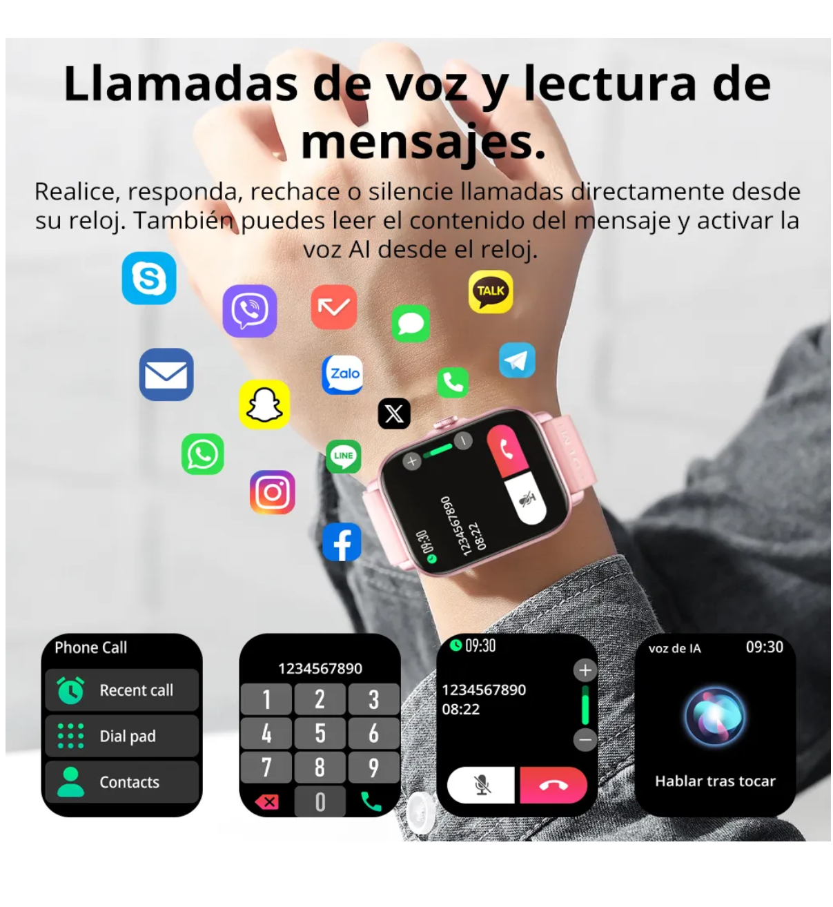 Smartwatch Colmi Series P P28 Plus Belug display de 1.9" con correa de silicona color rosa