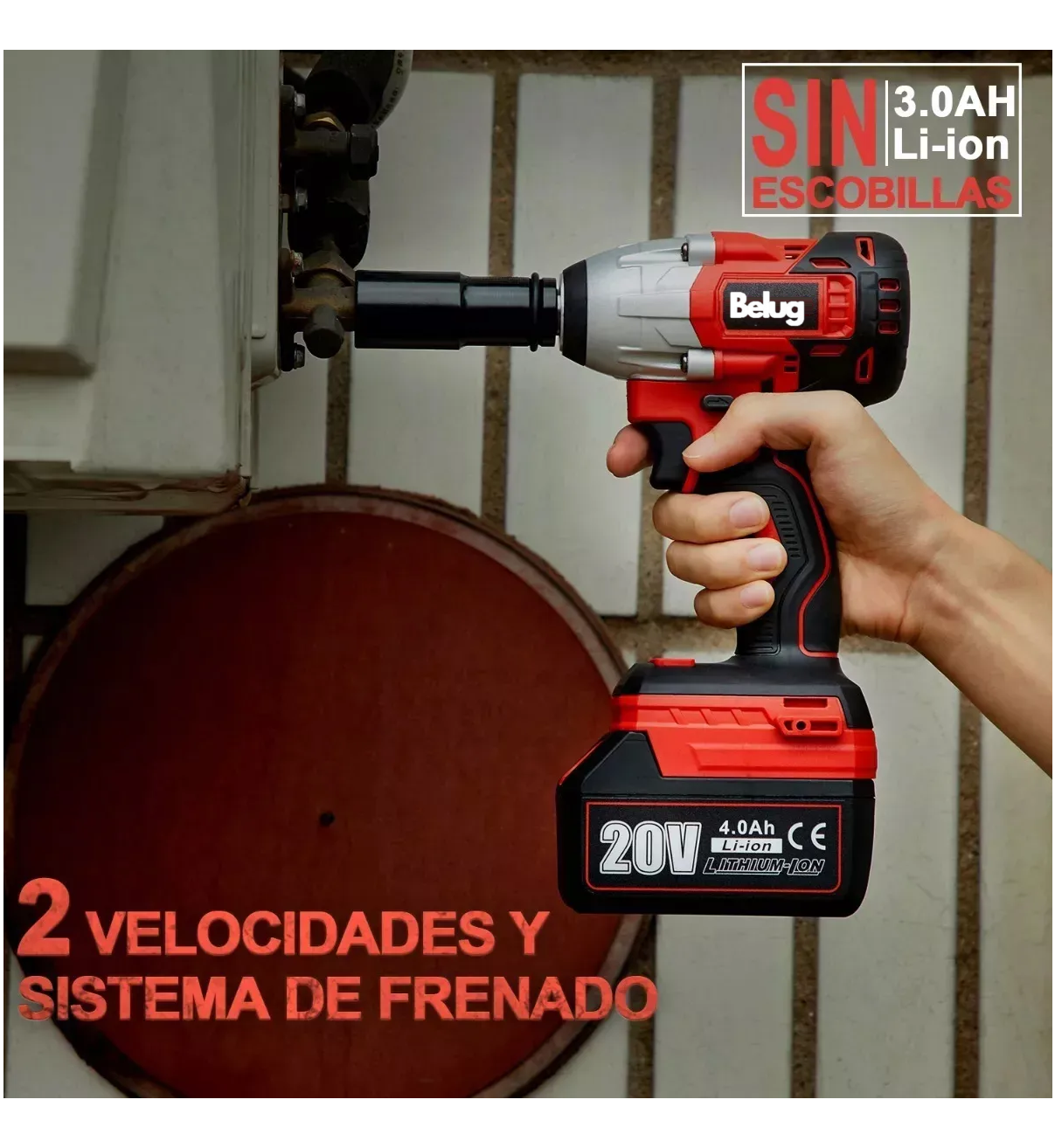 Llave De Impacto Inalámbrico Belug De 20v Teeno 4ah Pro 3799