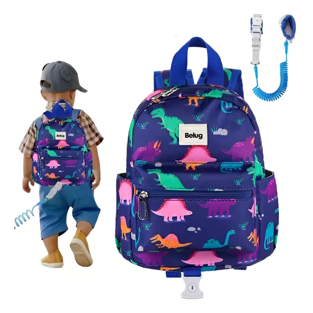 Mochila Antipérdida Arnés/correa 3pz Azul