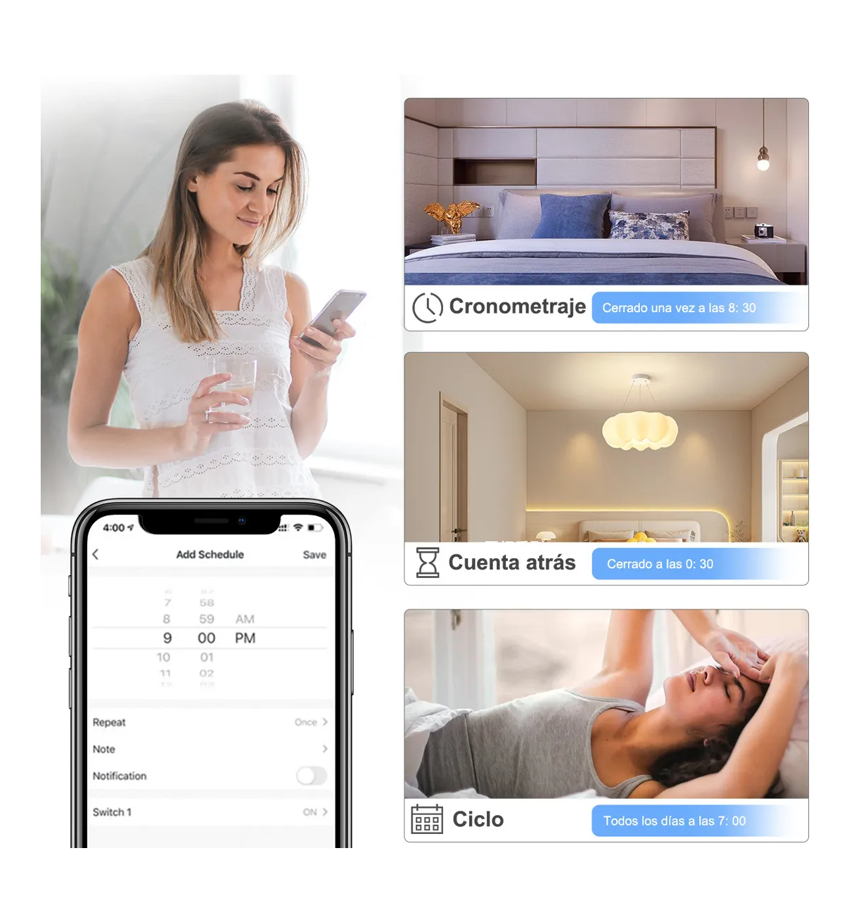 Interruptor Inteligente Wi-fi De 1 Vías Blanco Sin Neutro Belug