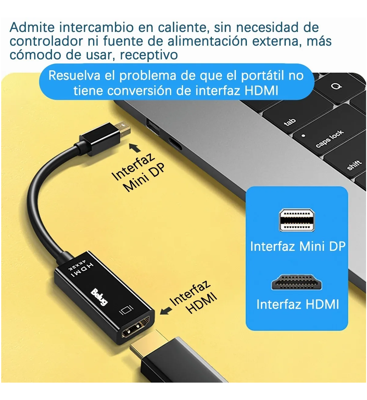 Convertidor Thunderbolt A Hdmi Adaptador Para Mac,4k Belug