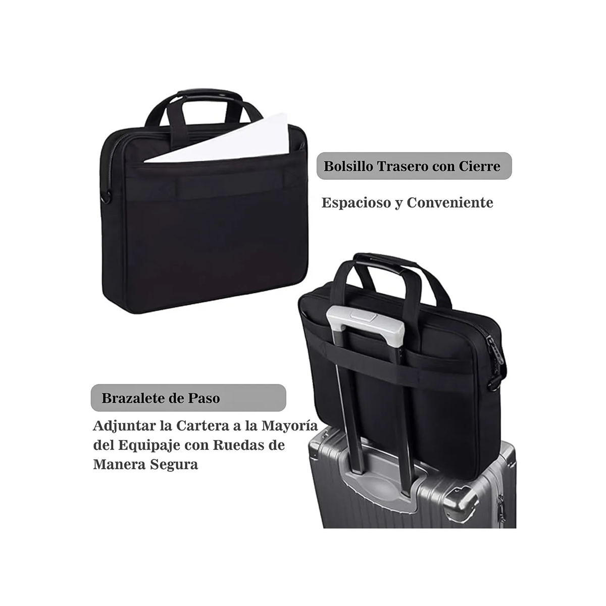 Maletín Portafolio Para Laptop De 15.6 In negro