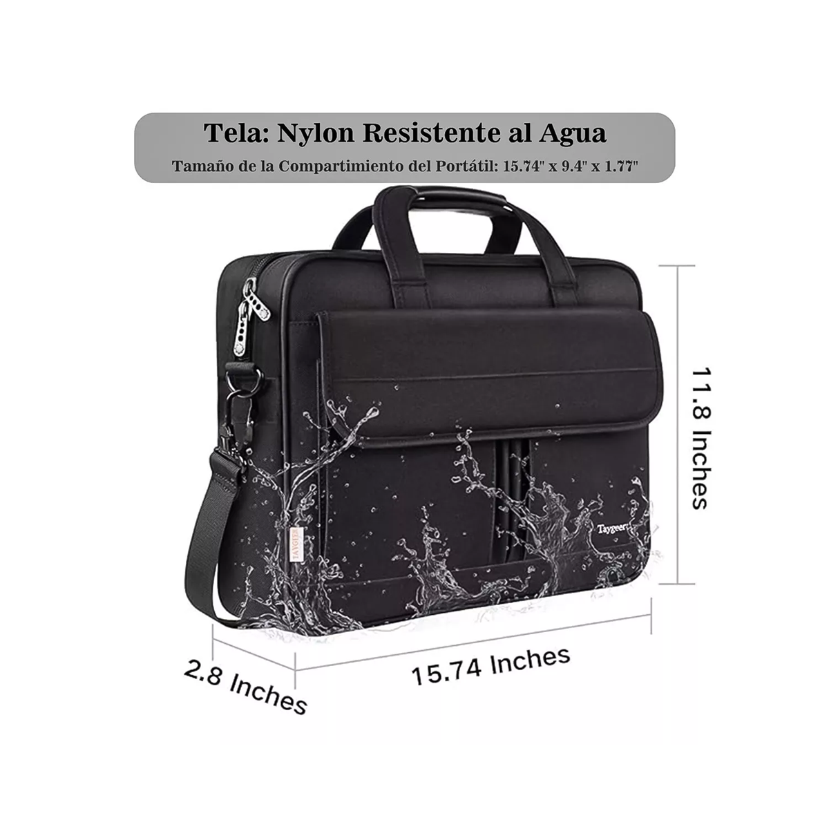 Maletín Portafolio Para Laptop De 15.6 In negro
