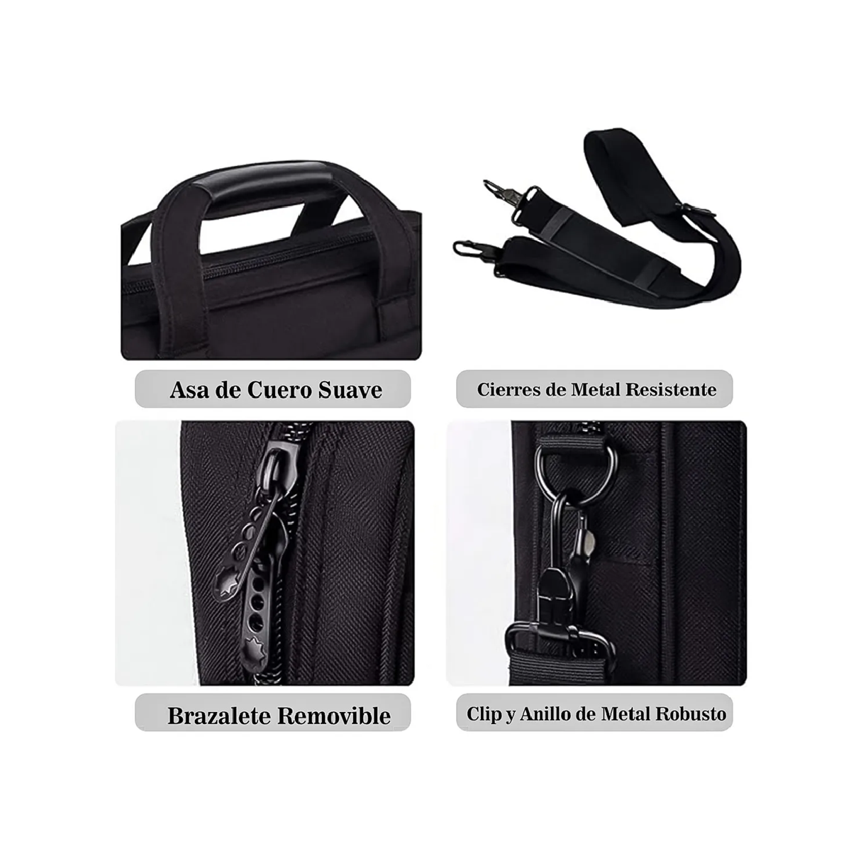 Maletín Portafolio Para Laptop De 15.6 In negro