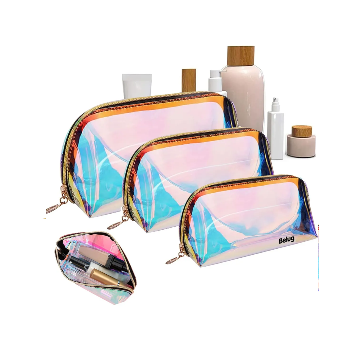 Neceser Cosmetiquera Bolsa 3pcs Kit De Viaje Portátil Mujer TORNAZOL