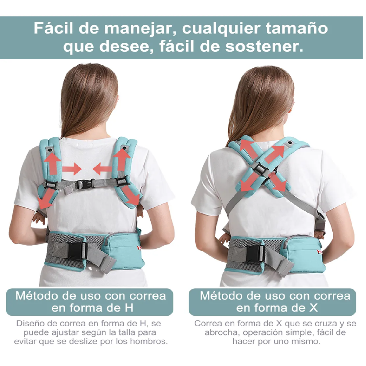 Mochila Cangurera Para Bebé Asiento De 3-48 Meses Gris