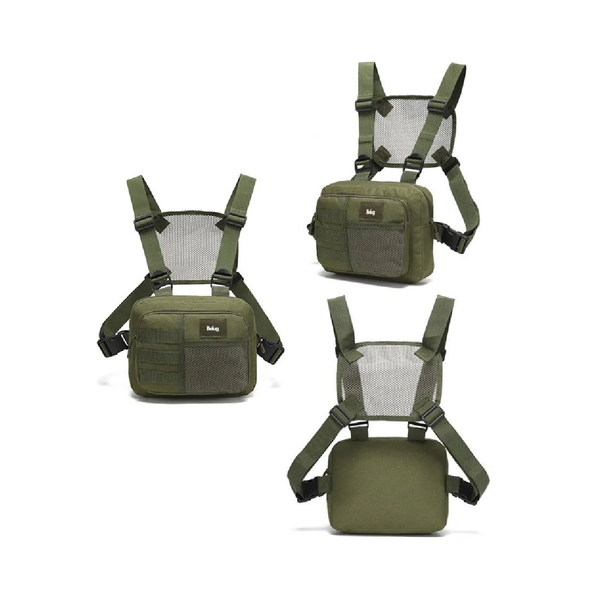 Mochila Chalecos Tacticos Campañas Pecho De Bolsa Verde Militar