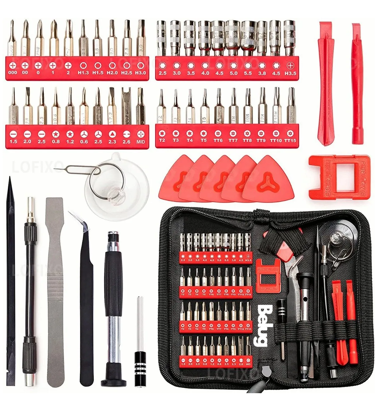 Juego De Herramientas Para Macbook,switch,xbox,ps4,celulares Belug  Rojo-Negro
