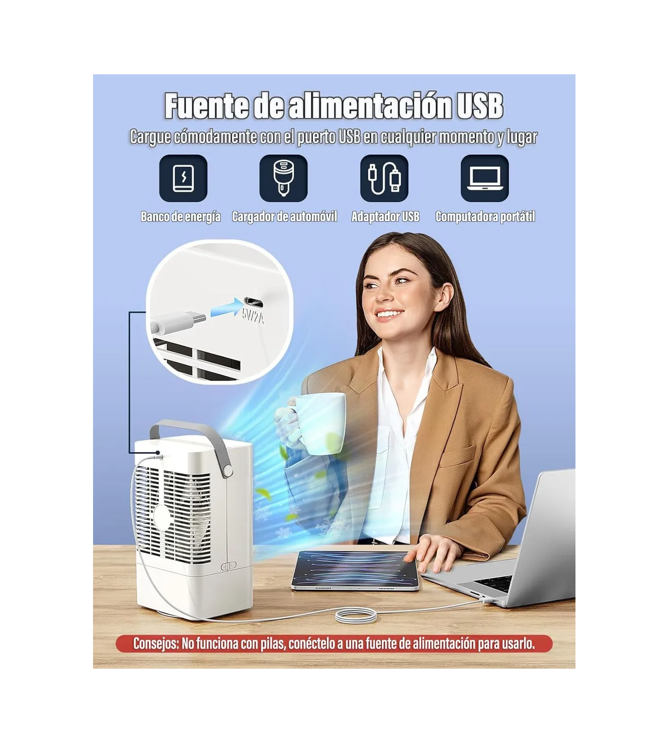 Aire Acondicionado Portatil Enfriador De Airecon Pantalla Blanco 