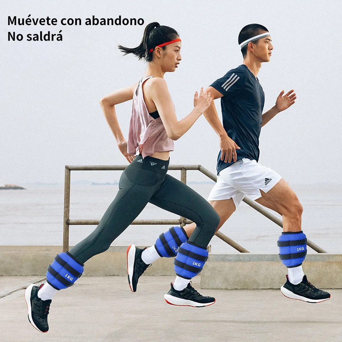 2pc Pesas Fitness Par De Polainas 1kg Cada Una Para Tobillos Azul Negro 