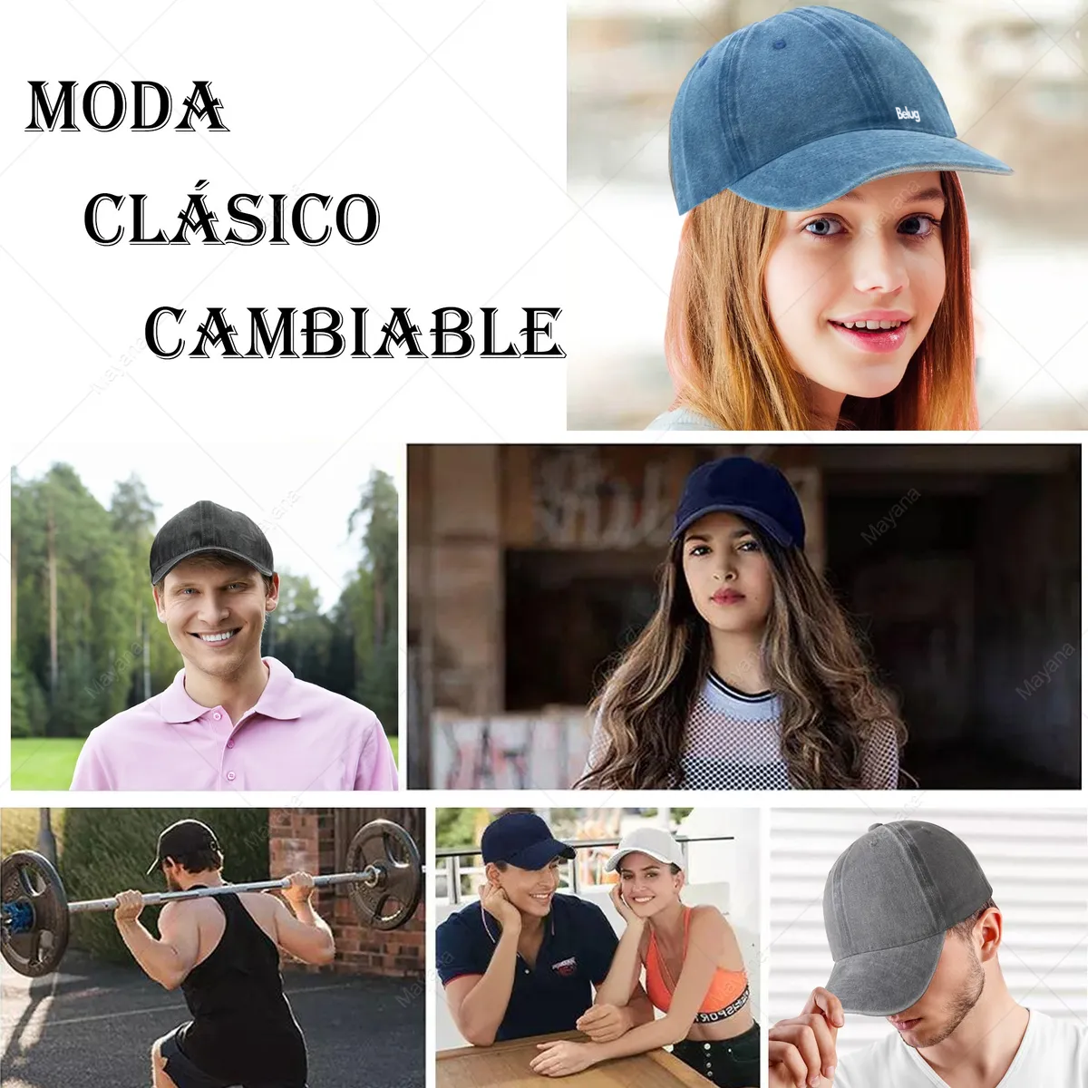 2 Piezas Gorra De Béisbol Cómoda Para Deportes Al Aire Libre Azul Negro 