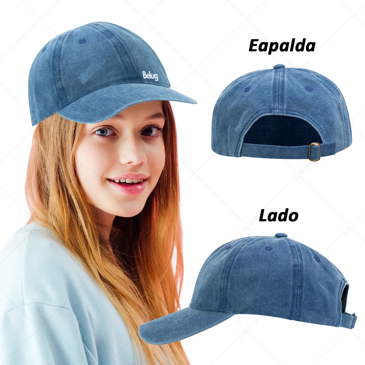 2 Piezas Gorra De Béisbol Cómoda Para Deportes Al Aire Libre Azul Negro 