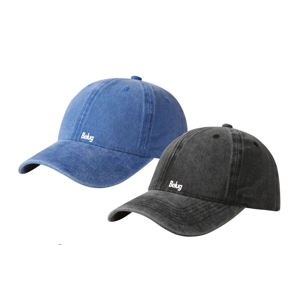 2 Piezas Gorra De Béisbol Cómoda Para Deportes Al Aire Libre Azul Negro 