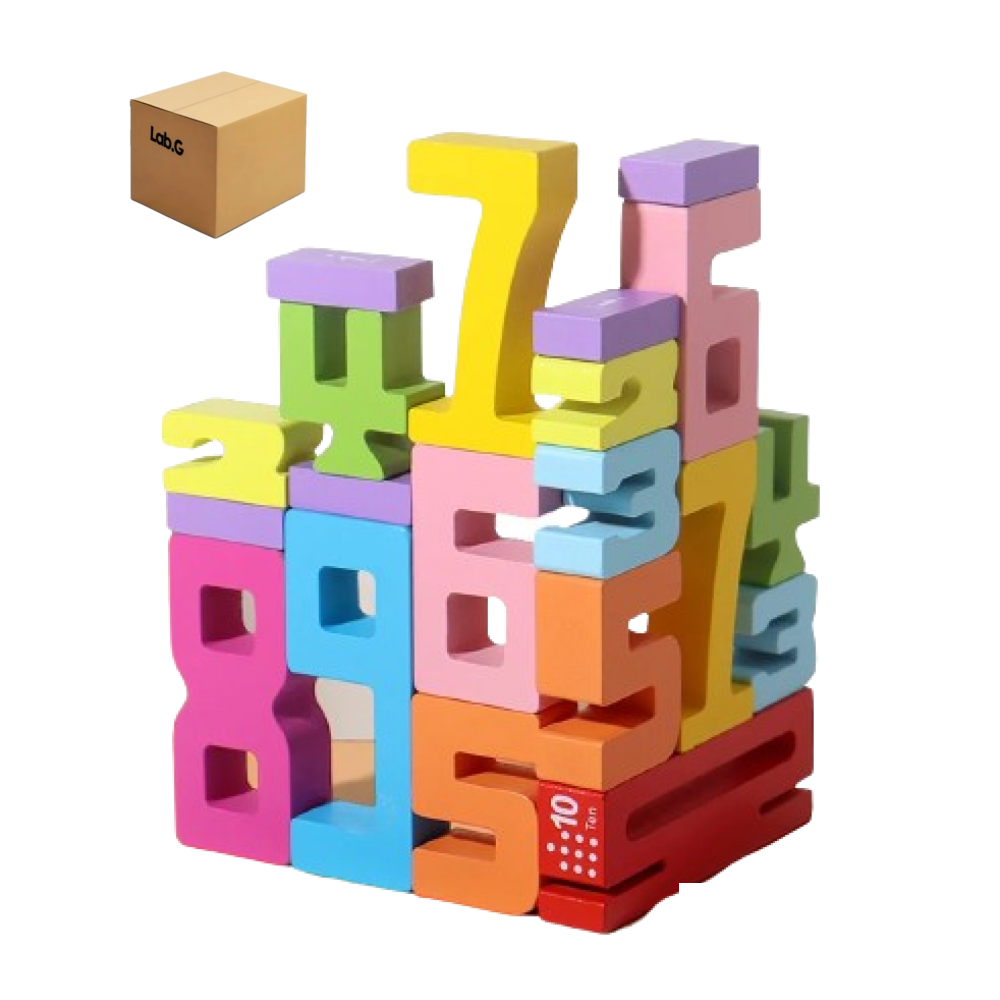 Juguete Didáctico De Números Y Letras De Madera Colores