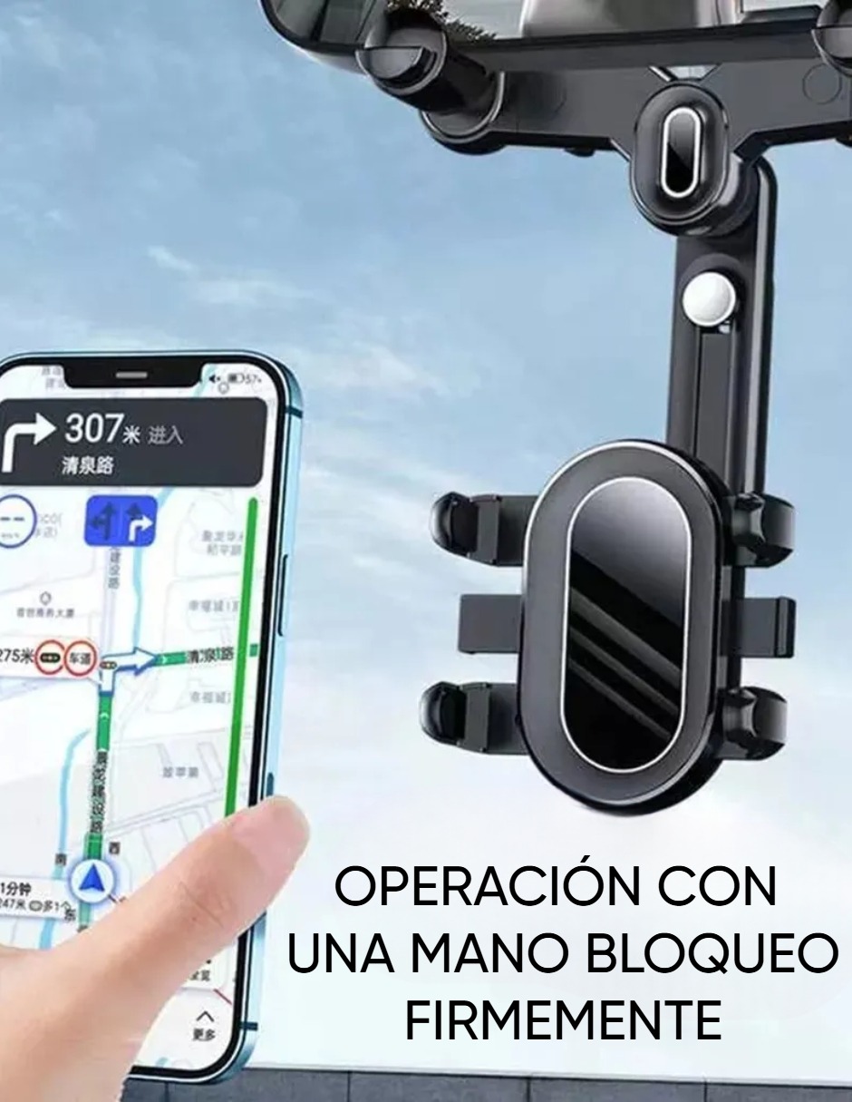 Soporte de Retrovisor Para Celular para Auto – Ajustable y Estable