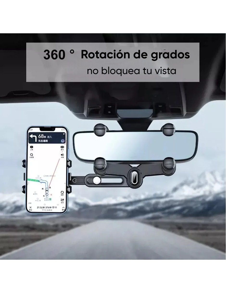 Soporte de Retrovisor Para Celular para Auto – Ajustable y Estable