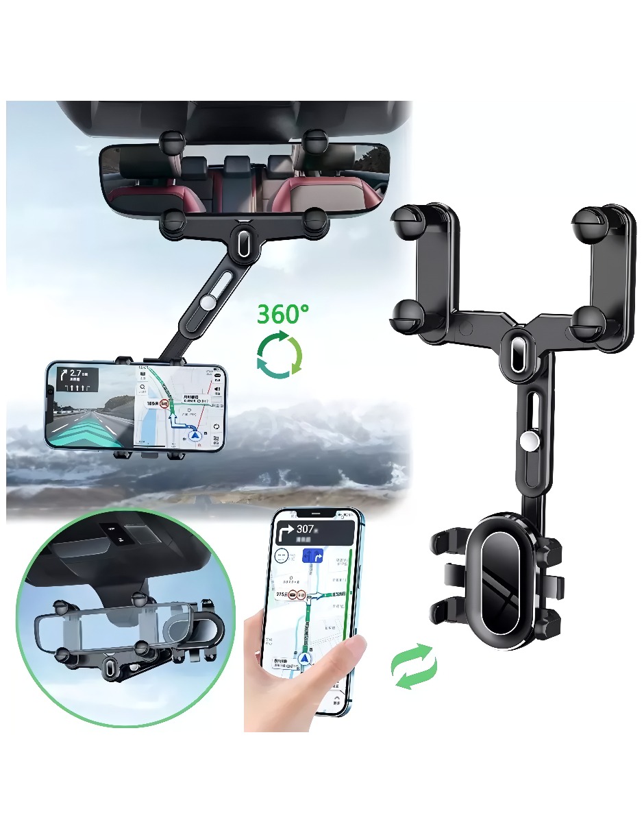 Soporte de Retrovisor Para Celular para Auto – Ajustable y Estable