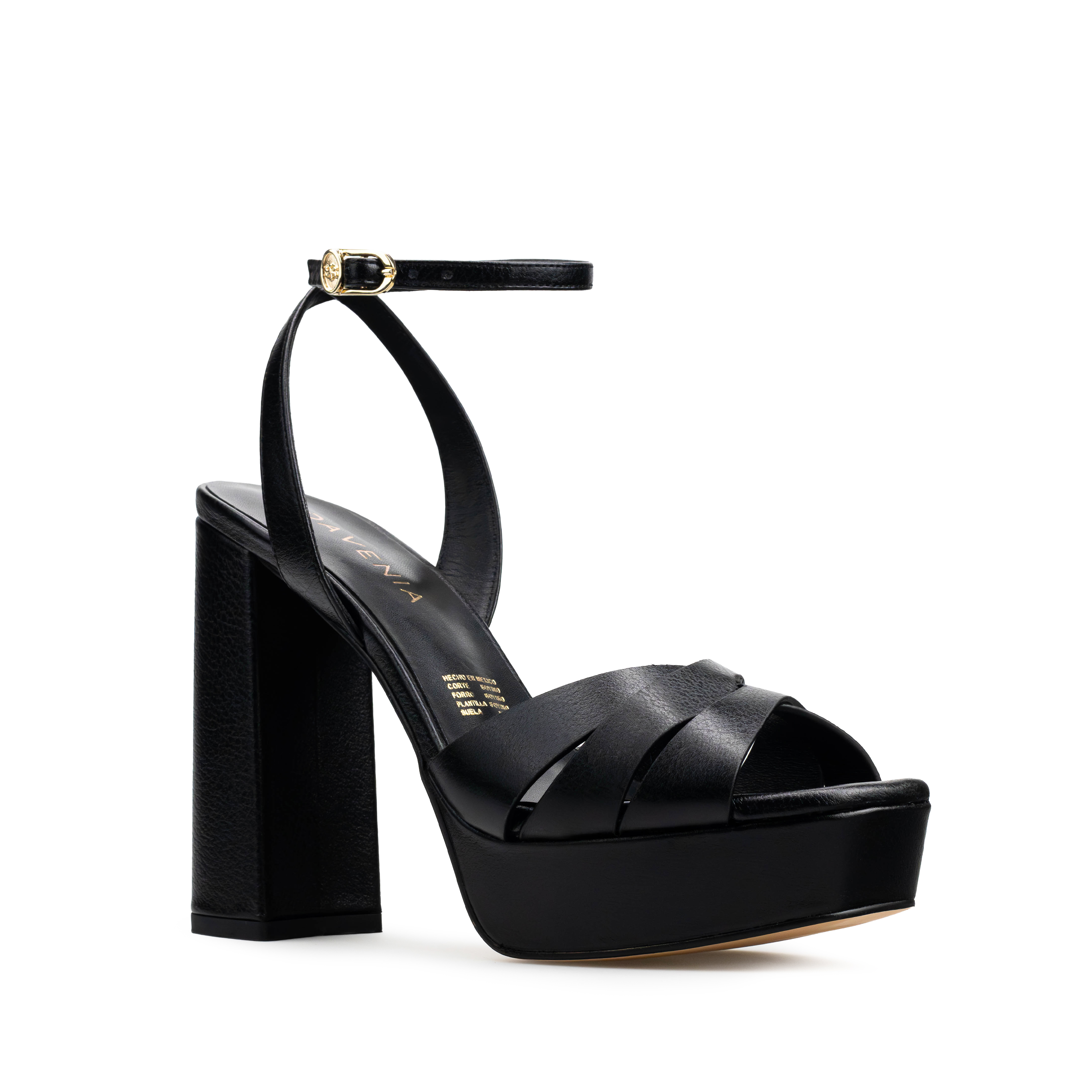 Zapatillas De Tacón Davenia De Piel Sandalia De Tacón Para Dama Mod. Julieta