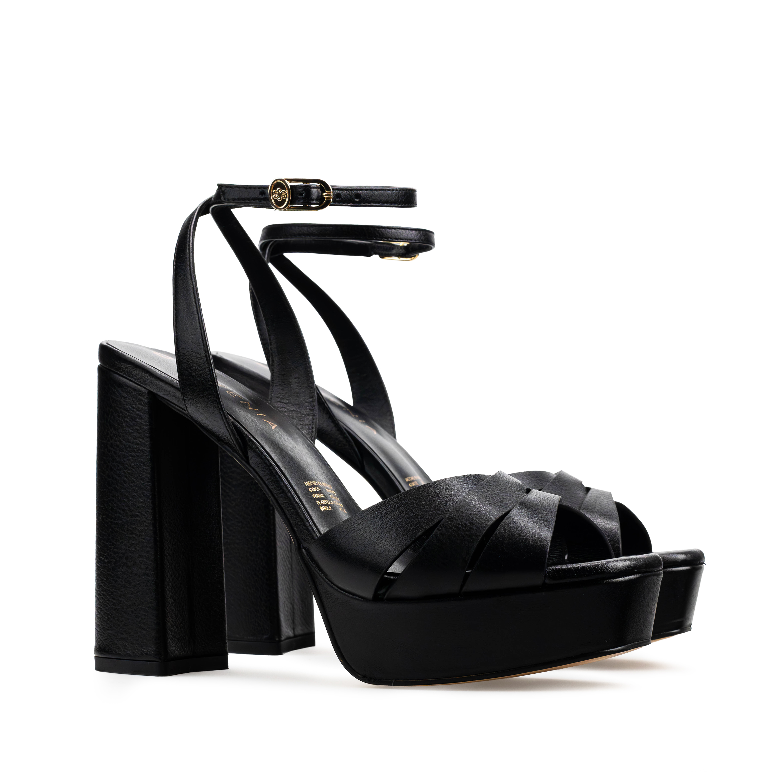 Zapatillas De Tacón Davenia De Piel Sandalia De Tacón Para Dama Mod. Julieta