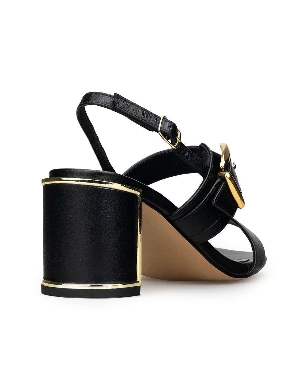 Zapatillas De Tacón Davenia De Piel Sandalia De Tacón Para Dama Mod. Camelia